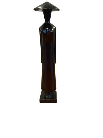 Wooden Black Figurine 12.5"H