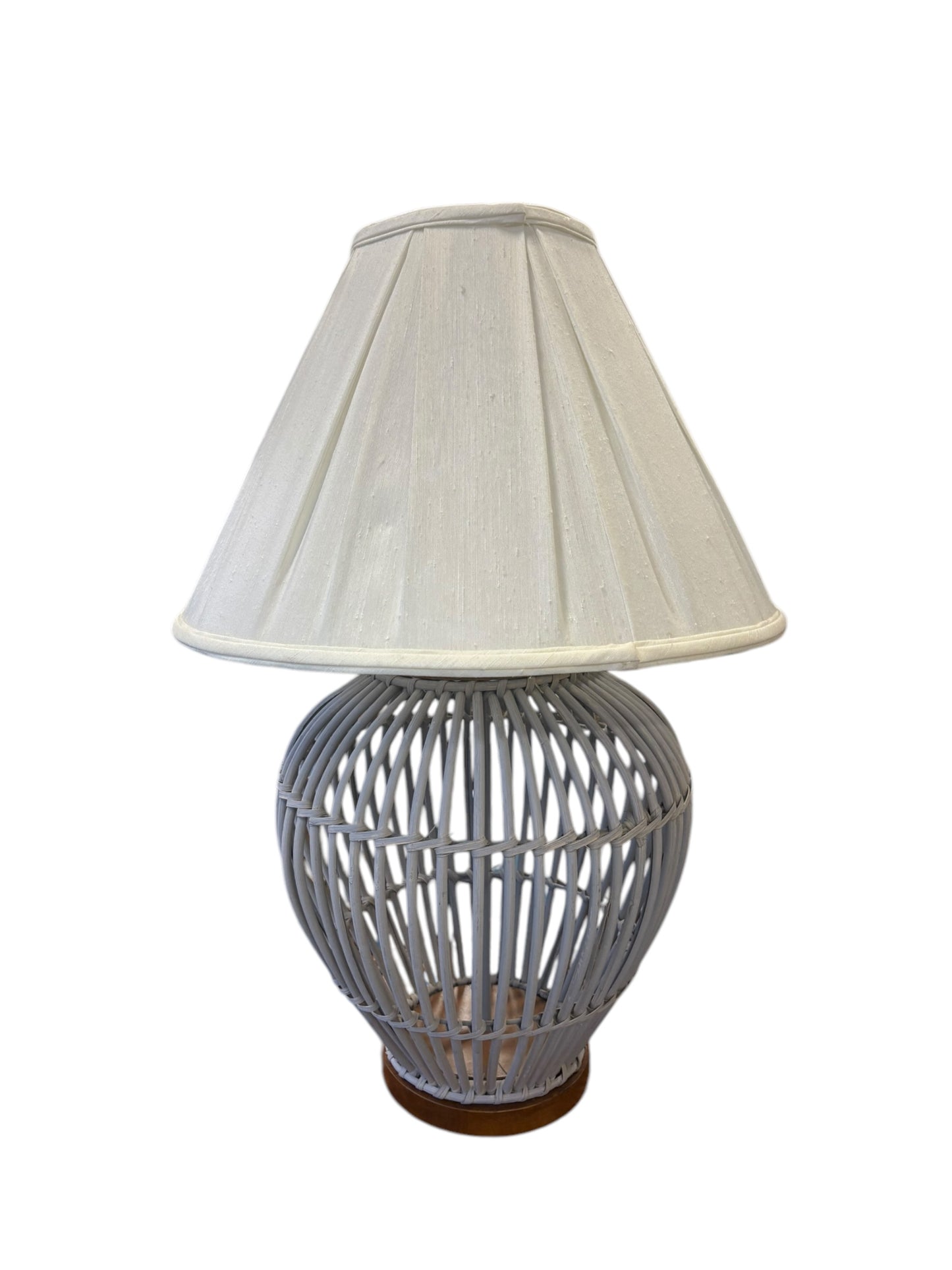 Ralph Lauren gray reed lamp, 25" h