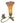 Bronze-tone Metal Faux-Stained Glass Fairy&Flower Lamp 7"h