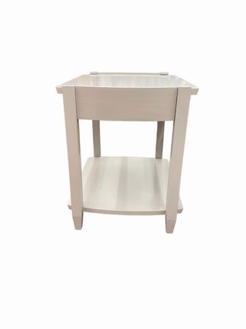 Modern Side Table w/Drawer&lower shelf, lavender quartz, 21x26.5x25.25