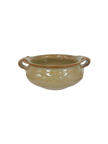 Glazed Ceramic Bowl w/Handles 3x6"