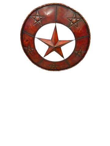 Round Red Star Wall Art 32"rd