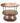 Vintage 3-tier oval table w/ brass supports, 29.5" h, 27" w, 17.5" d