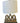 Goldtone curvilinear lamp on ebony base w/ beige drum shade, 22.5" h