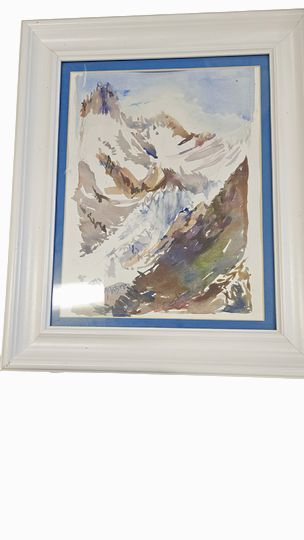 Original Signed Watercolor, Mountain View, 18"Hx15"W