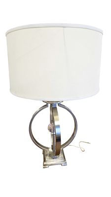 Brushed Nickel Table Lamp, w glass ball 29"Hx19"W