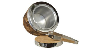 Cork & Cork Bark Ice Bucket w Prongs 5.5"h x 8.75"dia