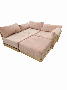 Modular Bondi 3 Seat Sofa *AS IS* 118"W x 77"D x 33"H Pink