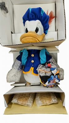 Vintage Porcelain Musical Donald Duck Doll in box 18"Hx8"W