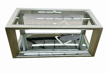 Mirrored, Glass, &  Silver Painted Coffee Table