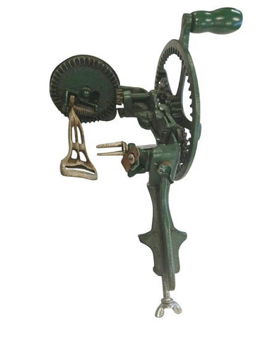 1880 Antique  Green Painted Iron Apple Peeler 14"h x 8"