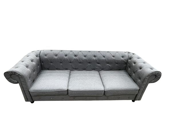 Dark Gray Tufted Sofa (AS-IS), 85x30.5x28"