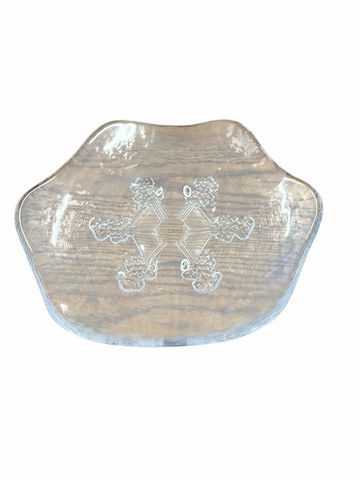 Simon Pearce glass snowflake platter, 10.75" diam.