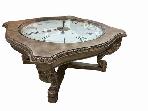 Howard Miller Glass Clock Coffee Table40"x40"x20"