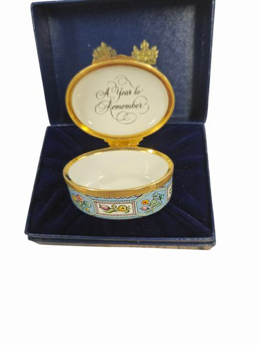Halcyon Days 1990 Year to Remember Box, 1.5" diam.