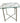Mid-century clear glass top dining table w/polished metal x-base stretcher