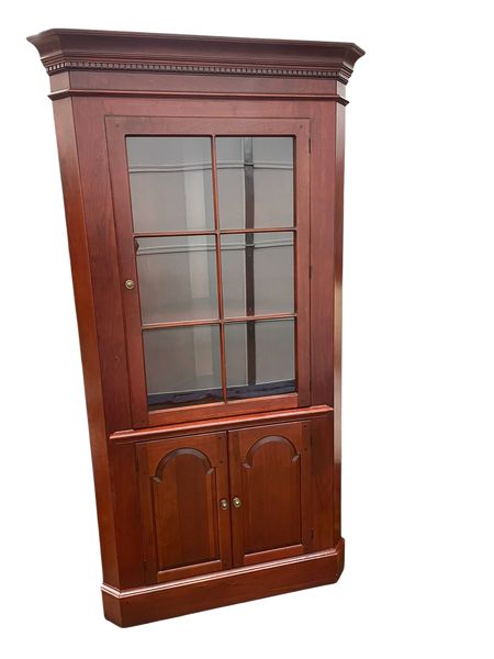 Corner Cabinet Hutch w/Touch Interior Lighting, 78x38x24"