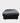 Italsofa black leather ottoman w/wheels, 16.5H. 30W. 24D.