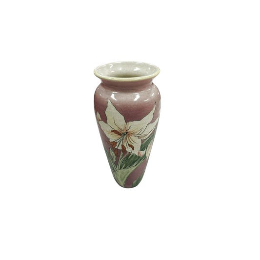 Ball SBCD Handpainted Vase, Pink Floral, 8"h