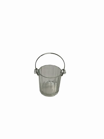 Glass Ice Bucket With Silver Handle 6.5x10