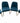Set of 4 blue West Elm dining chairs, 32.5H. 21W. 23D