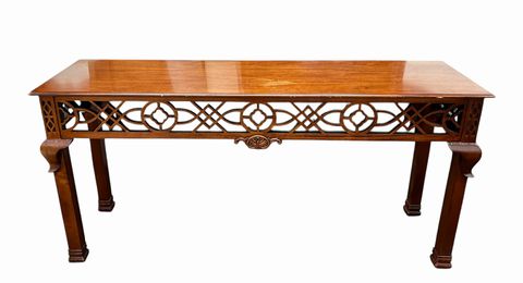 Georgian Style Mahogany Console Table, H. 33 in. x L. 70 in. x D. 20 in.