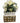Faux white floral arrangement in tall white ceramic vase w/ goldtone openweave b