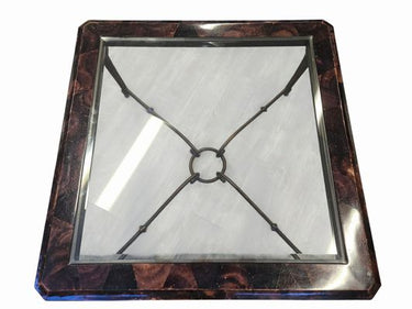 Coffee Table Composition Surrounded Glass + Bronzed Frame 20'h x 36"sq