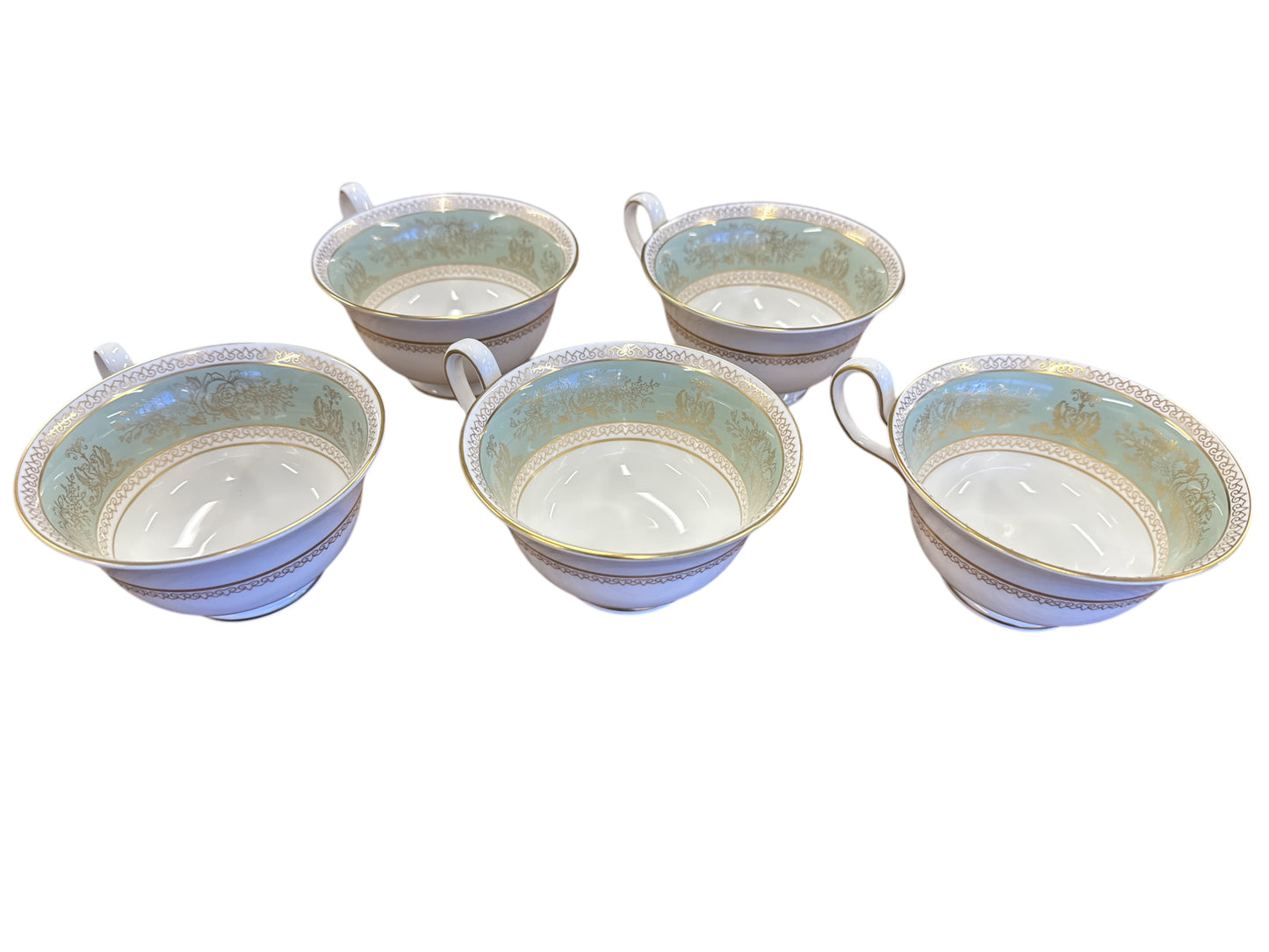 Set of 5 Wedgwood "Columbia Sage" coffee cups (no saucers), 2.25" h