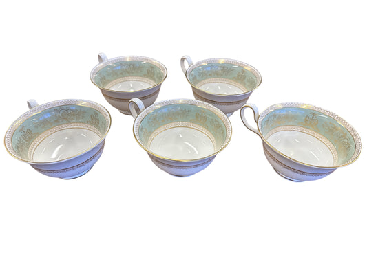Set of 5 Wedgwood "Columbia Sage" coffee cups (no saucers), 2.25" h