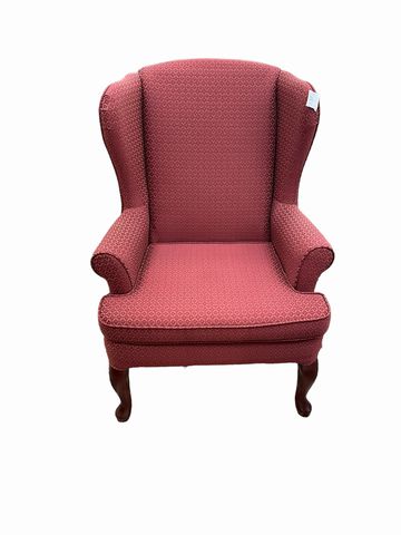 Pair of upholstered wingback chairs, rose, 31x25x42