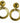 Vintage Givenchy Gold Tone Circle Drop Earrings