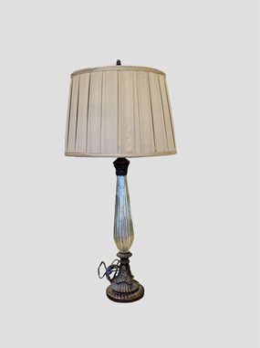 Pair Traditional Mirrored-base Table Lamps 31.5"H