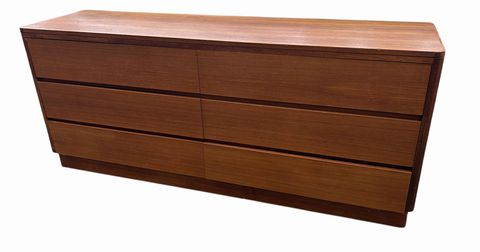 MCM Danish Teak 6 Drawer Dresser, H. 29.875 in. x W. 68 in.  x D. 18 in.