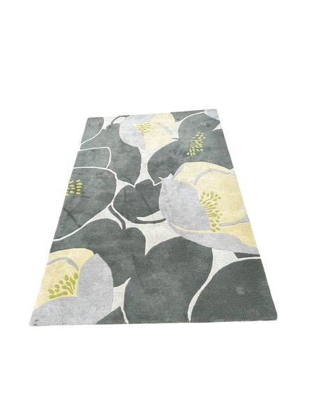 Amy Butler Wool Chandra Rug (Gray/Yellow, 5x7.5')