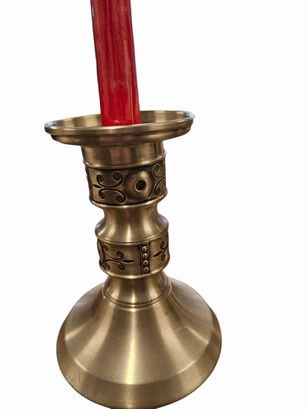Pair of Nordic Pewter Candleholders, 6H