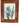 Iris enamel painting on tile in wide wood frame, 9" h x 7" w