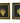 PAIR of Toledo Damascene etched gold vases on black textured steel background, 7