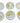 Set Of Six Gien France Hand Painted Fruit Plates 6.5"rd