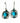 Sterling Silver & Blue Glass Earrings