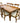 Distressed maple dining table w/ leaf (30" h, 68" l w/out leaf, 21" w) + 8 side