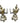 PAIR of 19th-century brass andirons, 12" h, 5" w
