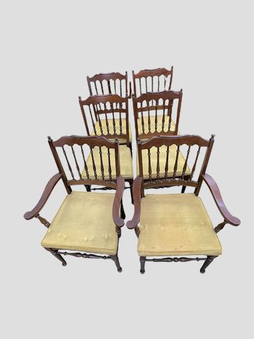 Set x4 Antique Dining Chairs 37"x17"x18"