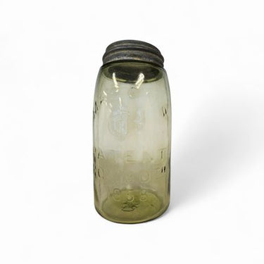 Antique Lte OLive Mason's Jar , Nov 30 1858 7.5"h