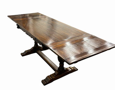 English Oak Draw-Leaf Refectory Table