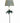 Rustic iron palm tree lamp w/ mottled green/gold shade, 28" h