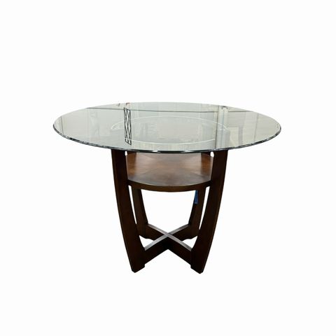 Round glass top bisto table, 48Dx36H