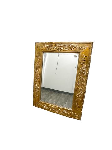 Rectangular gold framed bevelled mirror, 49x37