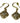 Pair 14k Yellow Gold & Diamond Earrings, 3.4 g