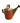 Antique Painted Watering Can 14"H